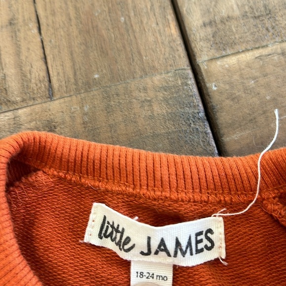 Little James orange cotton romper - Picture 3 of 7
